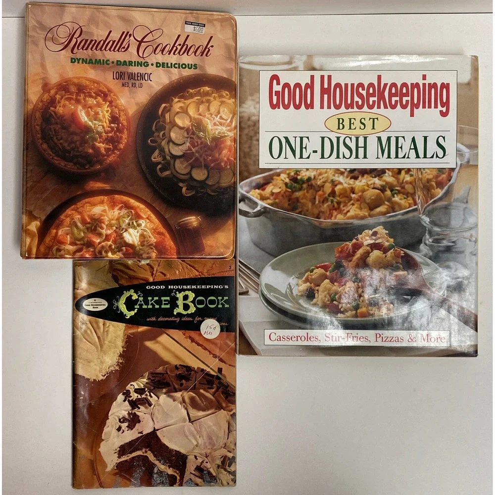 Set of 3‎ Good Housekeeping & Randall's Cookbook One dish recipes Cake baking